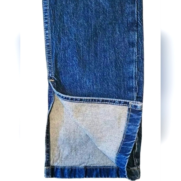 ZARA Medium Wash High Rise SLIM FLARE Leg Jeans Split Hem Sz US 2 - Picture 2 of 6